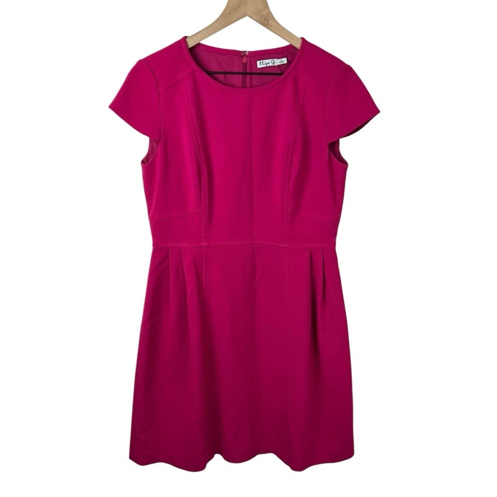 Eliza J Womens 8 Pink Cap Sleeve Back Zip A-Line‎ Dress